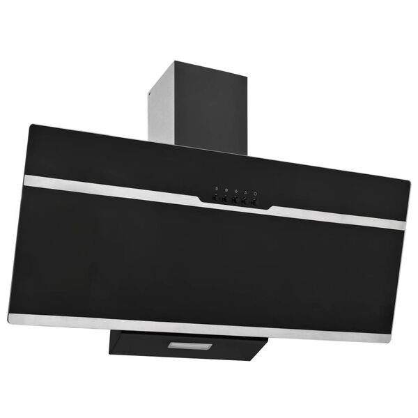 vidaXL Vegghengt kj&oslash;kkenvifte 90 cm rustfritt st&aring;l og herdet glass