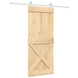 vidaXL Skyved&oslash;r Naturlig og Hvit 85 x 210 cm Massiv Furu Tre