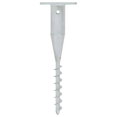 vidaXL Parasollfot som skrus i bakken med stang sølv 16x16x52 cm stål