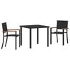 vidaXL Hage Spisegruppe 3 pcs Svart Poly rattan