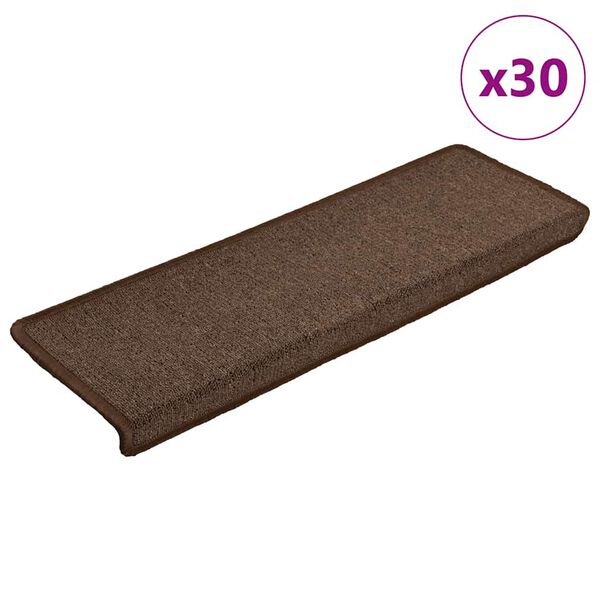 vidaXL Trappematter 30 stk 65x21x4 cm kaffebrune rektangul&aelig;re kanter