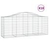 vidaXL Gabionkurver buede 18 stk 200x50x80/100 cm galvanisert jern