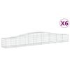 vidaXL Gabionkurver buede 6 stk 400x50x40/60 cm galvanisert jern