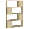 vidaXL Bokhylle/romdeler sonoma eik 80x24x124,5 cm konstruert tre