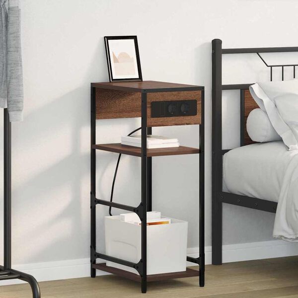 vidaXL Nattbordskap Brun Eik 40 x 27 x 76 cm Konstruert tre