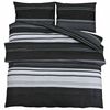 vidaXL Dynetrekksett svart stripe 260x220 cm bomull