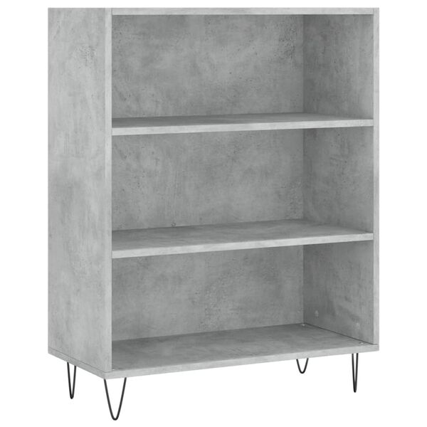 vidaXL Highboard betonggr&aring; 69,5x32,5x180 cm konstruert tre