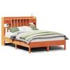 vidaXL Seng med bokhylle uten madrass voksbrun 135x190 cm heltre furu