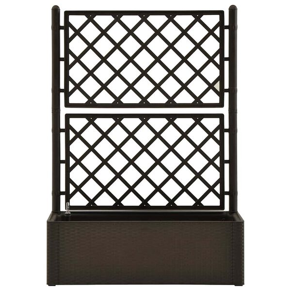 vidaXL Høybed med espalier og selvvanningssystem mocca