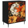vidaXL Kommode GENNEP L&oslash;vemunn m&oslash;nster 66 x 36,5 x 76 cm Svart eik