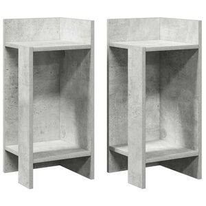 vidaXL Sidebord 2 stk med hylle betonggr&aring; 25,5x27x60 cm
