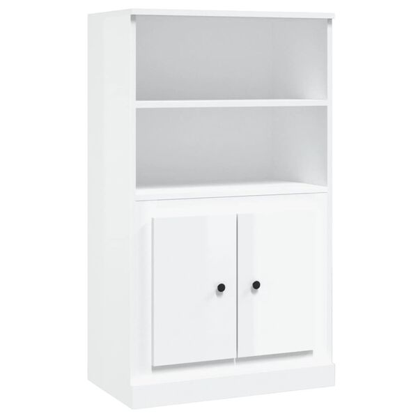 vidaXL Highboard høyglans hvit 60x35,5x103,5 cm konstruert tre