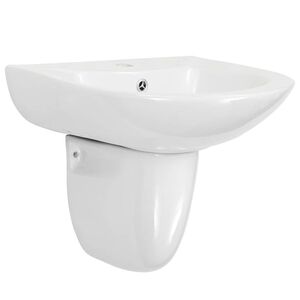 vidaXL Basseng Hvit 52 x 45 x 49 cm Glassert Keramikk