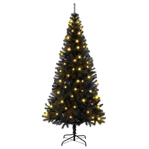 vidaXL Juletre med 300 LED med stativ Svart 180 cm PVC