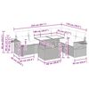 vidaXL Hagesofaer med puter 7 deler gr&aring; polyrotting