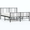 vidaXL Sengeramme i metall uten madrass med fotgavl svart 160x200 cm