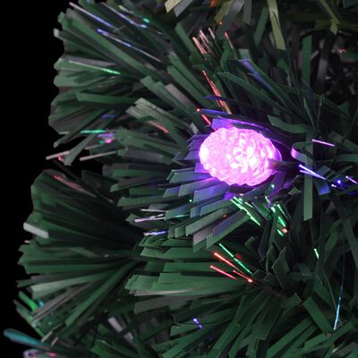 vidaXL Forhåndsbelyst juletre med stativ 210 cm fiberoptikk
