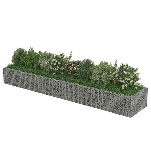 vidaXL Gabion h&oslash;ybed galvanisert st&aring;l 450x90x50 cm