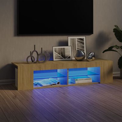 vidaXL TV-benk med LED-lys sonoma eik 135x39x30 cm