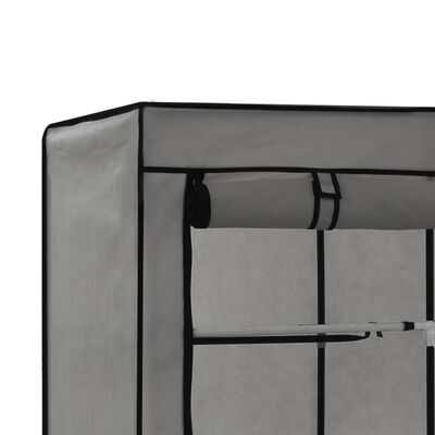 vidaXL Garderobe med skap og stenger grå 150x45x175 cm stoff
