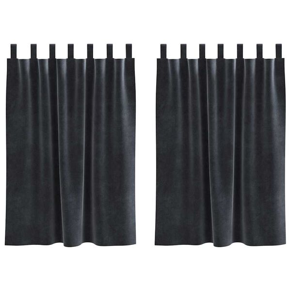vidaXL Blendingsgardiner 2 pcs Mørkegrå 140 x 140 cm Fløyel