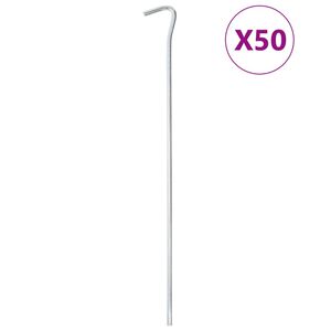 vidaXL Teltplugger 50 stk 30 cm &Oslash;7 mm galvanisert st&aring;l