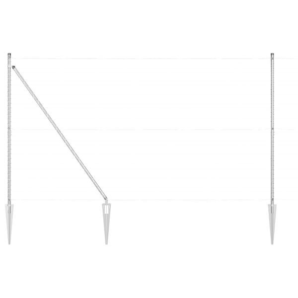 vidaXL Gjerdepåle Annet 26 pcs Grå 3,2 x 3,2 x 170 cm Stål