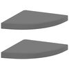 vidaXL Flytende vegghyller 2 stk h&oslash;yglans gr&aring; 35x35x3,8 cm MDF