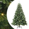 vidaXL Kunstig juletre med 300 LED med stativ gr&oslash;nn 210 cm PE og PVC