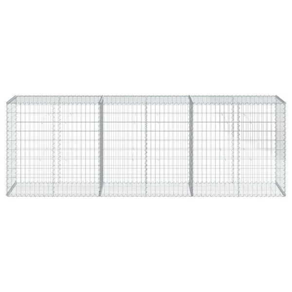 vidaXL Gabionkurv med deksel 300x50x100 cm galvanisert jern