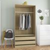 vidaXL Garderobe sonoma eik 100x50x200 cm konstruert tre