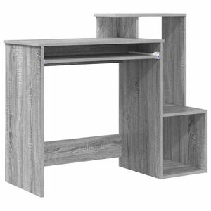 vidaXL Skrivebord Gr&aring; Sonoma 106 x 41 x 88.5 cm Konstruert tre