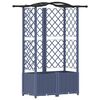 vidaXL Hevet Bed med Trellis og Tak Gr&aring; 122 x 40 x 141 cm PP