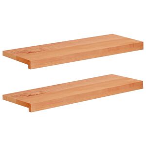 vidaXL Trappetrinn 2 stk. 80 x 30 x 2 cm Lakk Massiv b&oslash;ketre
