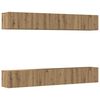 vidaXL 4 deler veggmontert TV-skapsett Artisan Oak 100x30x30 cm