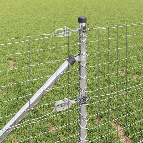 vidaXL Gjerdepåle Annet 26 pcs Grå 3,2 x 3,2 x 120 cm Stål