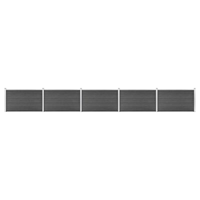 vidaXL Gjerdepanel WPC 872x105 cm svart