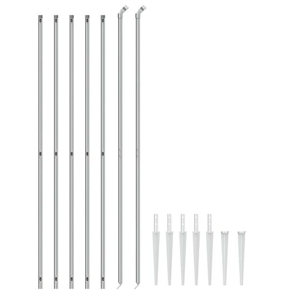 vidaXL Nettinggjerde med stolpespyd 1,6x10 m sølv