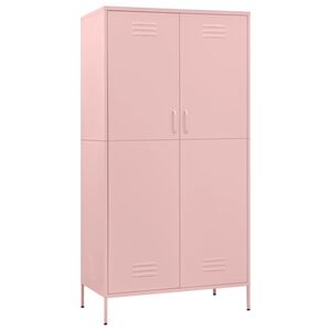 vidaXL Garderobe rosa 90x50x180 cm st&aring;l