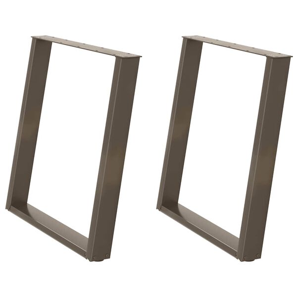 vidaXL Spisebordben U-formet 2 stk naturst&aring;l 70 x (72-73) cm st&aring;l