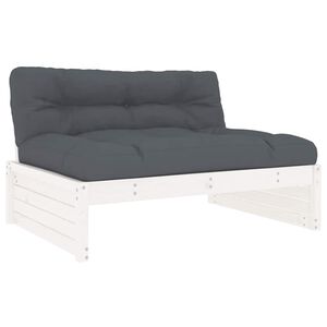 vidaXL Midtsofa hvit 120x80 cm heltre furu