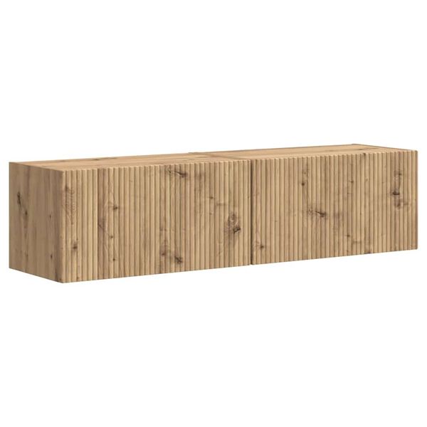 vidaXL TV Veggskap Veggmontert 2 pcs Kunstnerisk Eik 60 x 31 x 29,5 cm