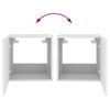 vidaXL Vegghengte TV-benker med LED 2 stk hvit 40,5x35x40 cm