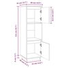 vidaXL Highboard hvit 38x35x117 cm heltre furu