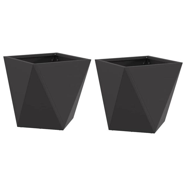 vidaXL Plantekassed 2 pcs Svart 30 x 30 x 30 cm Stål