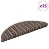 vidaXL Selvlimende trappematter 15 pcs Brun 56 x 17 x 3 cm