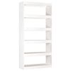 vidaXL Bokhylle/romdeler hvit 80x30x167,4 cm heltre furu