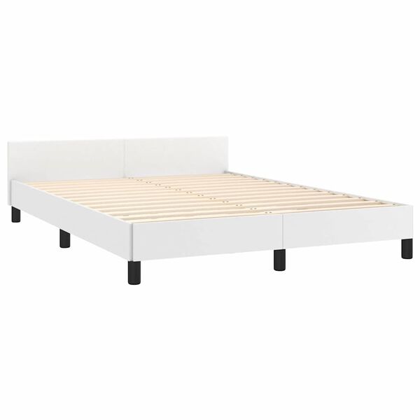 vidaXL Sengeramme uten madrass hvit 135x190 cm Double kunstskinn