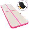 vidaXL Oppbl&aring;sbar gymnastikkmatte med pumpe 500x100x10 cm PVC rosa