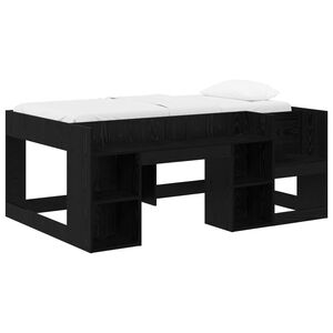 vidaXL Barneseng med oppbevaring Svart eik 80 x 160 cm Konstruert tre